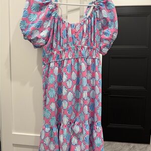 NWT Simply Southern Pink and Blue Shell Dress